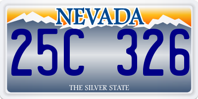 NV license plate 25C326