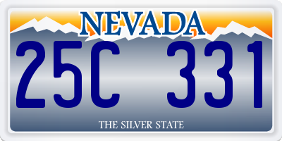 NV license plate 25C331