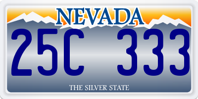 NV license plate 25C333