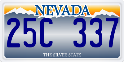 NV license plate 25C337