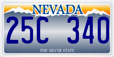 NV license plate 25C340