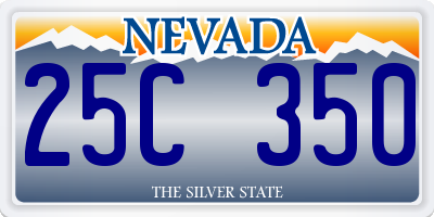 NV license plate 25C350