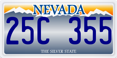 NV license plate 25C355