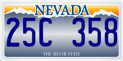 NV license plate 25C358