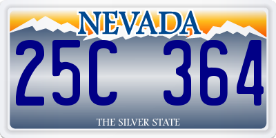 NV license plate 25C364