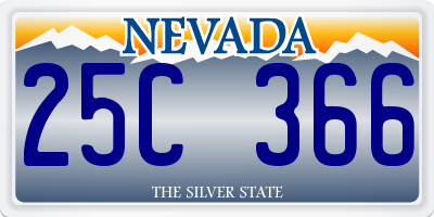 NV license plate 25C366