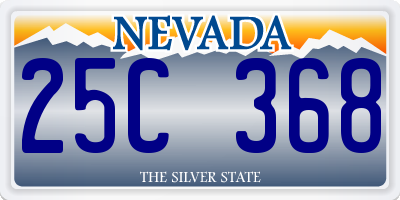 NV license plate 25C368