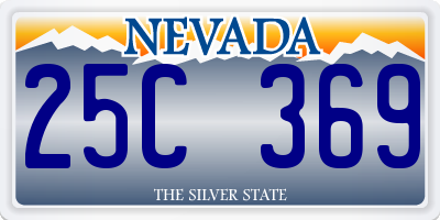 NV license plate 25C369