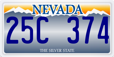 NV license plate 25C374