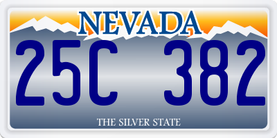 NV license plate 25C382