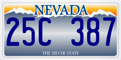 NV license plate 25C387