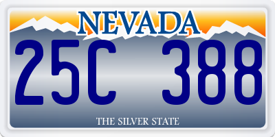 NV license plate 25C388