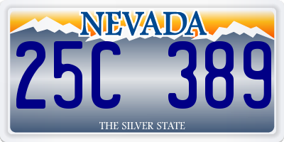 NV license plate 25C389