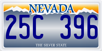 NV license plate 25C396