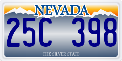 NV license plate 25C398