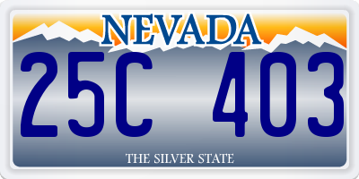 NV license plate 25C403