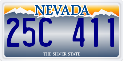 NV license plate 25C411