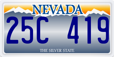 NV license plate 25C419