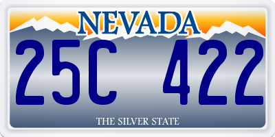 NV license plate 25C422