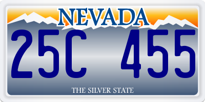 NV license plate 25C455