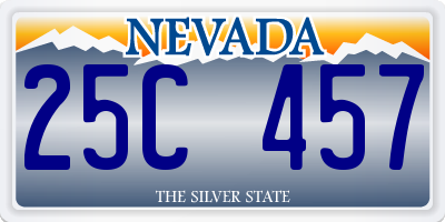 NV license plate 25C457