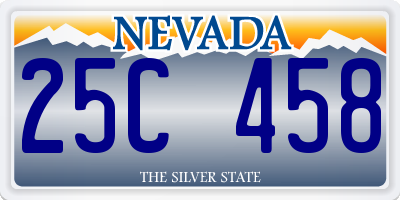 NV license plate 25C458