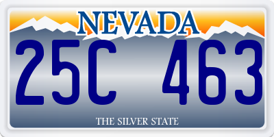 NV license plate 25C463