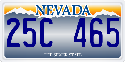 NV license plate 25C465