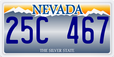 NV license plate 25C467