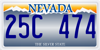 NV license plate 25C474
