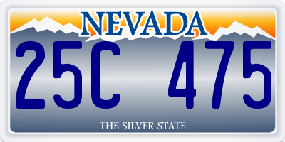 NV license plate 25C475