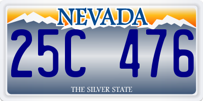 NV license plate 25C476