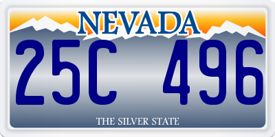 NV license plate 25C496