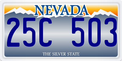 NV license plate 25C503