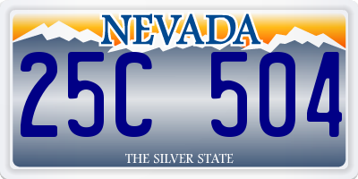 NV license plate 25C504