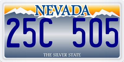 NV license plate 25C505