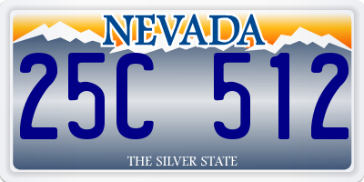 NV license plate 25C512