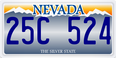 NV license plate 25C524