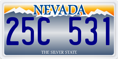 NV license plate 25C531