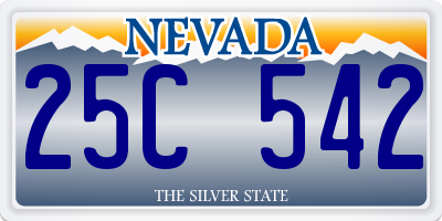 NV license plate 25C542