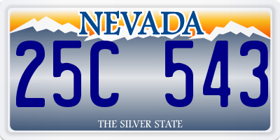 NV license plate 25C543
