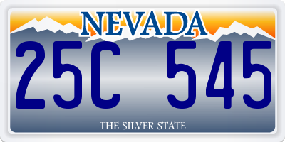 NV license plate 25C545