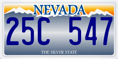 NV license plate 25C547