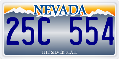 NV license plate 25C554