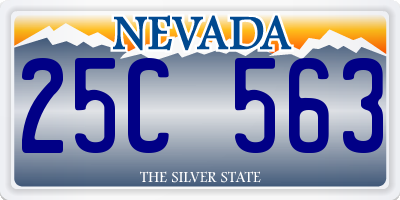 NV license plate 25C563