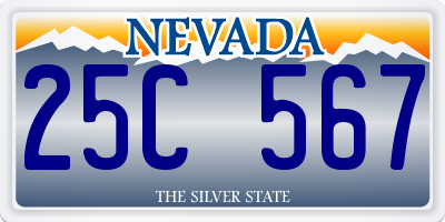NV license plate 25C567