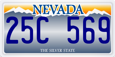 NV license plate 25C569