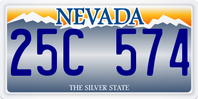 NV license plate 25C574