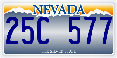 NV license plate 25C577