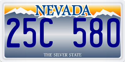 NV license plate 25C580